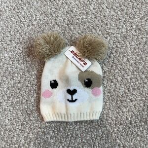 Kids Escape PolarExtreme Knit Beanie Hat with Pom Poms Size 0-12 Months Dog Face
